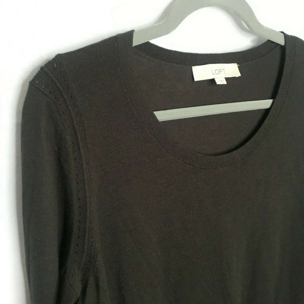 Ann Taylor LOFT Wool Blend Long Sleeve Brown - Picture 3 of 5